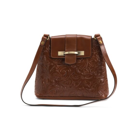 PATRICIA NASH Florence Tan Leather Larone Medium Hobo Shoulder Bag